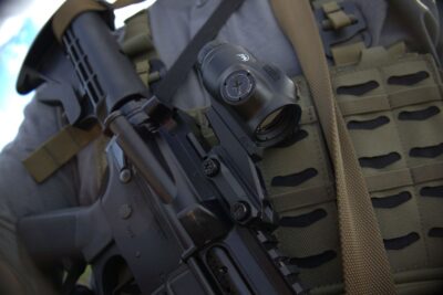 primary arms slx optic mounted on an ar-15 rifle
