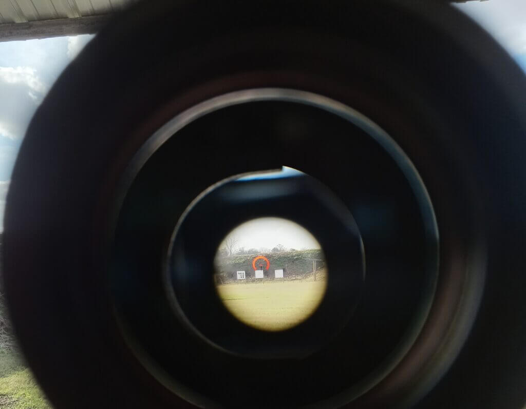 ACSS Raptor reticle inside the Primary Arms SLx 3x prism sight at 200 yards