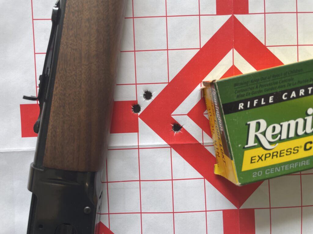 Winchester Model 94 .30 30 with 50 yard three shot target group