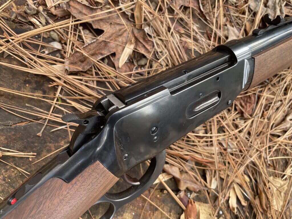 Winchester Model 94 Angle Eject receiver showing ejection notch