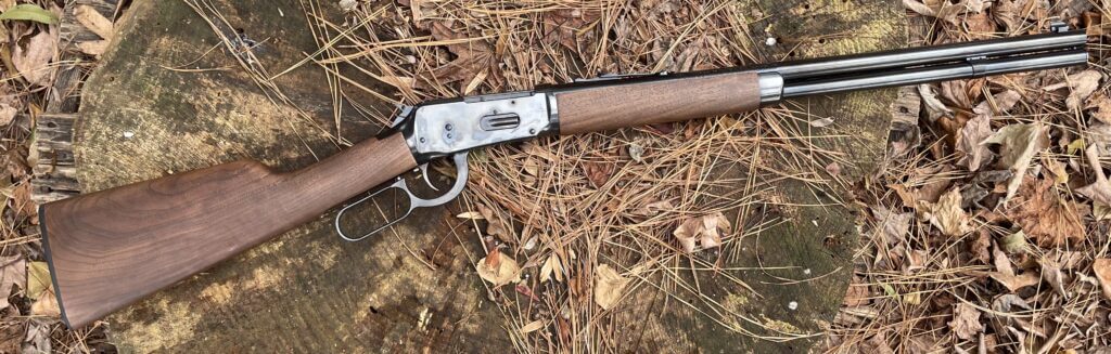 Winchester Model 94 Short Rifle profile on bench, right side view