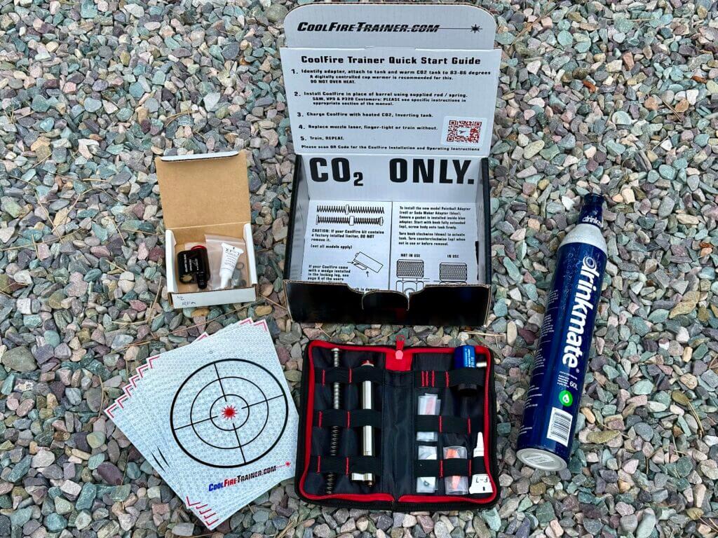 2011 Bull Barrel Silver Elite Package contents including barrel, targets, CO2 bottle, case