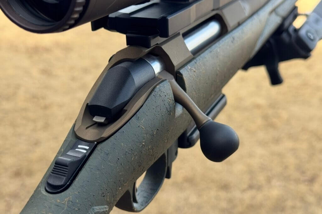 Rounded oversized bolt handle on the Ruger American Gen II Predator for confident manipulation