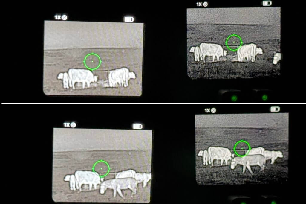 Thermal images captured with FMP13 left and FML19 right showing clarity difference