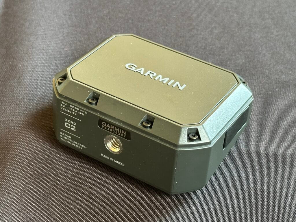 Back of the Garmin Xero C2 chronograph.