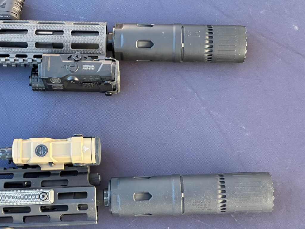 The Amb ient Arms Exo and Exo Mini are compared side by side for a length comparison.