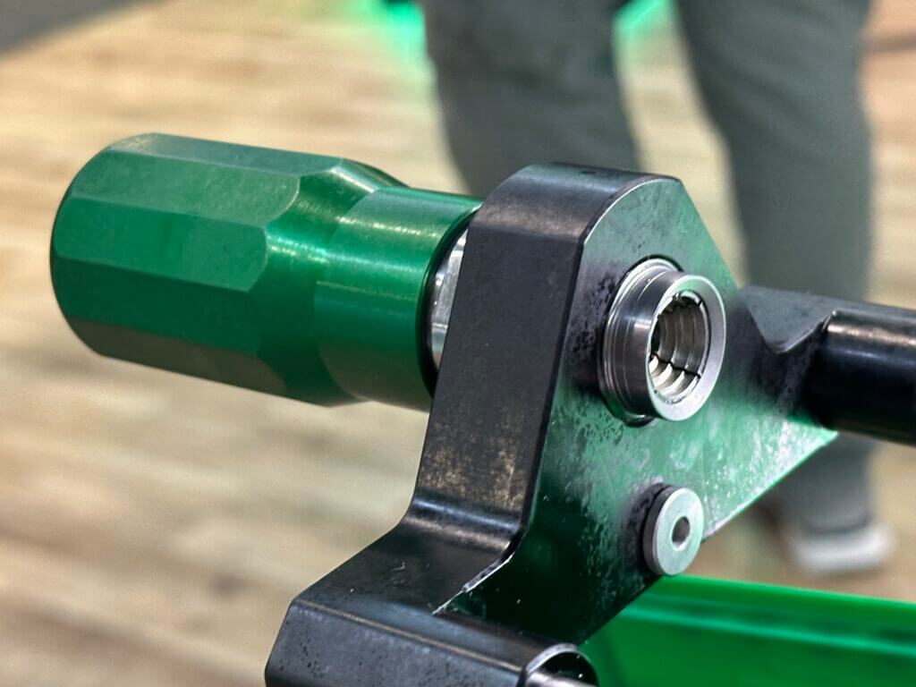 Closeup view of the collet.