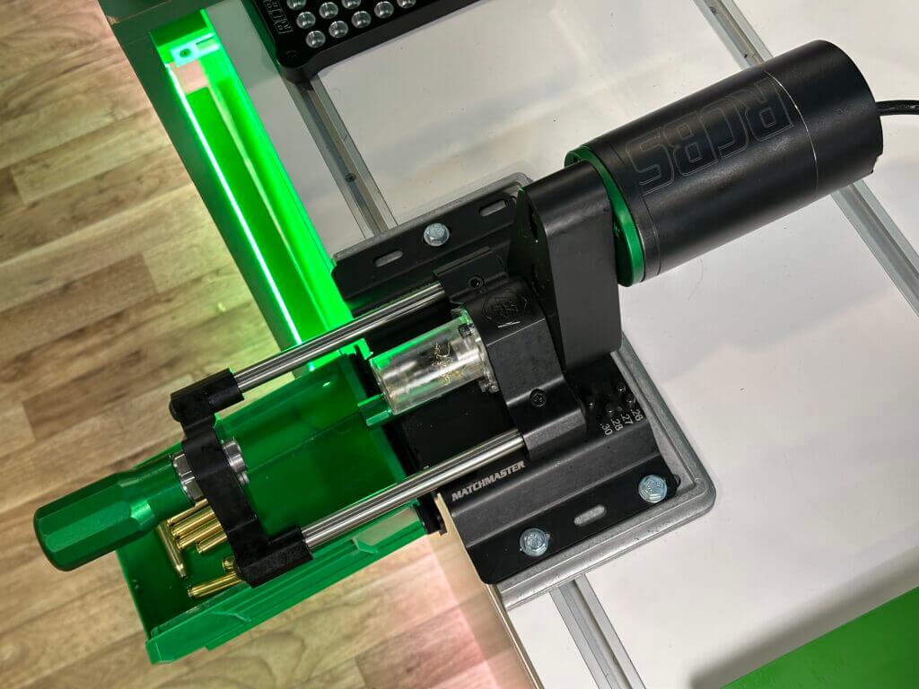 Top down view of the matchmaster case trimmer.