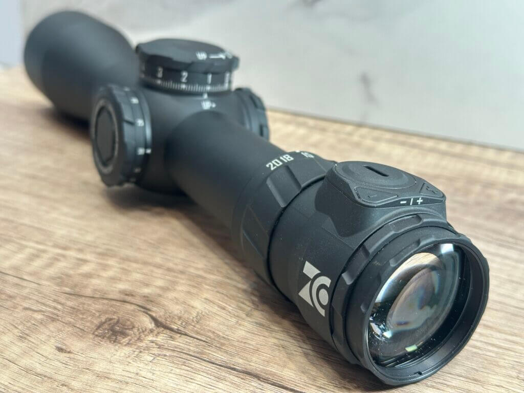 View of a riflescope from the ocular.