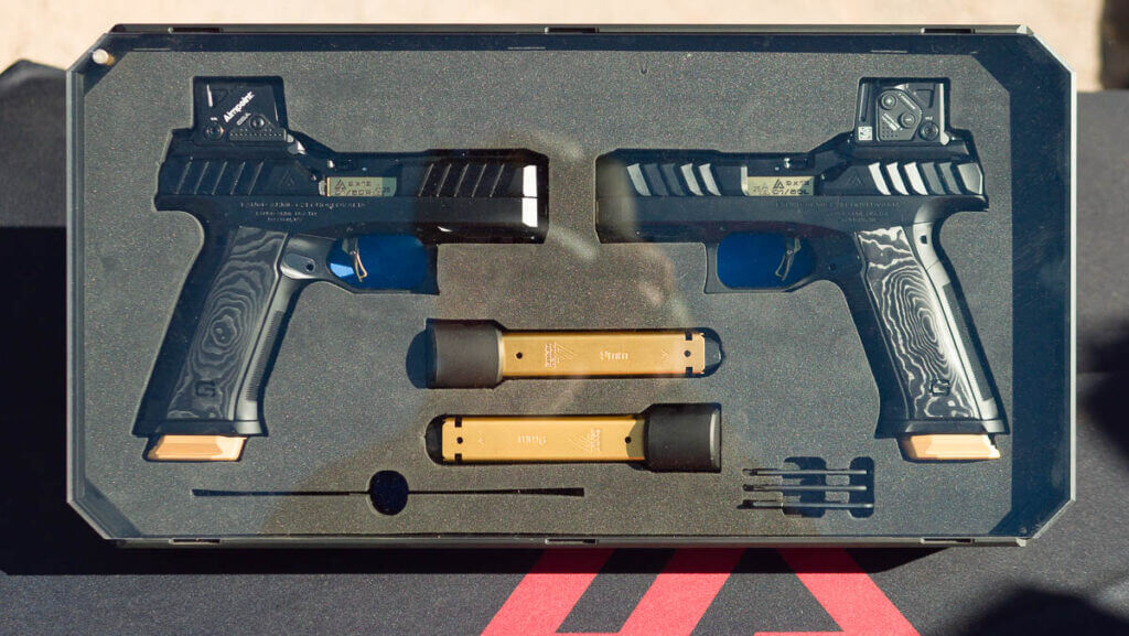 limited edition set of both pistols in an aluminum case.