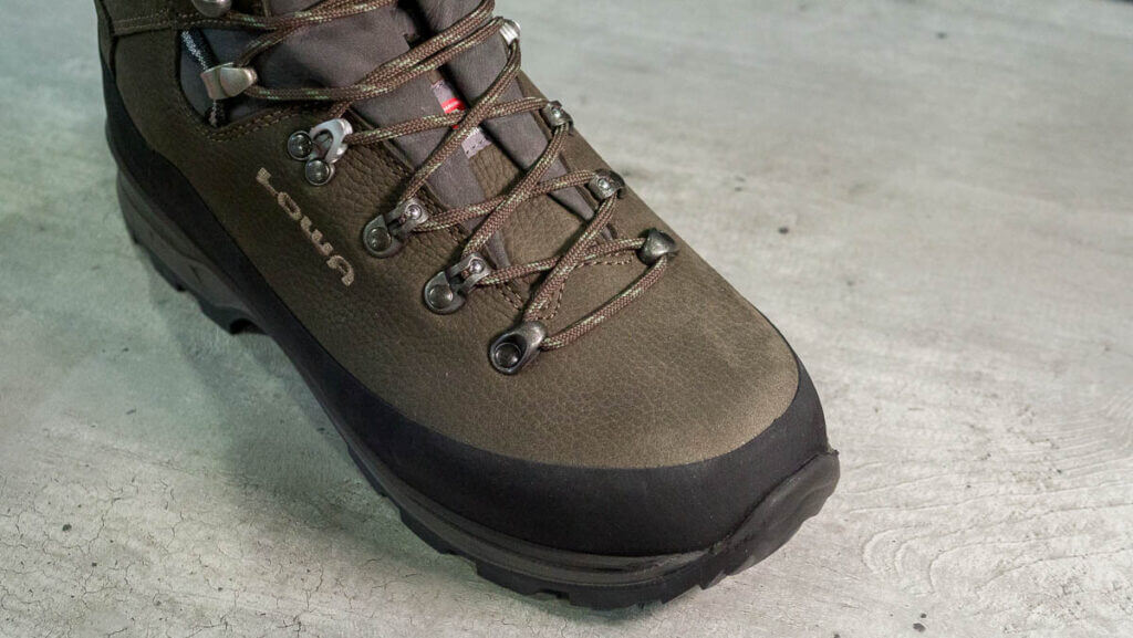 close up of the toe of the boot.