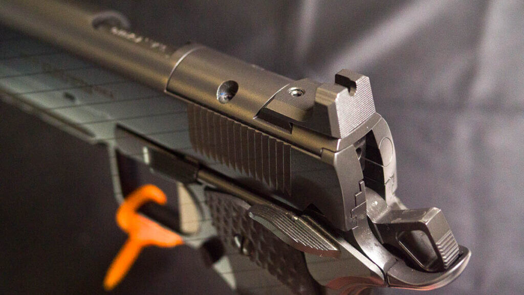 close up view of the optics plate on the slide.