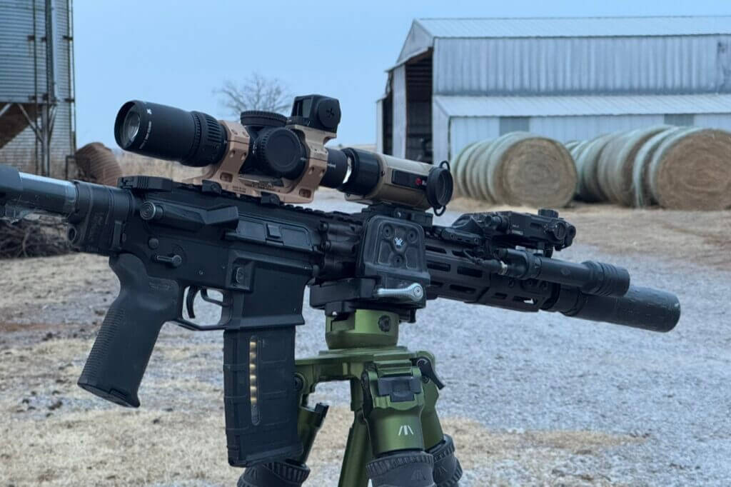 Vortex AMG 1-10x24 mounted on rifle highlighting the LPVO's defining compact form factor