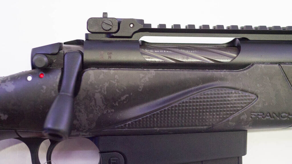 CLose up view of the action with the bolt closed.