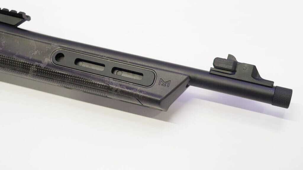 Close up view of the forend and muzzle.