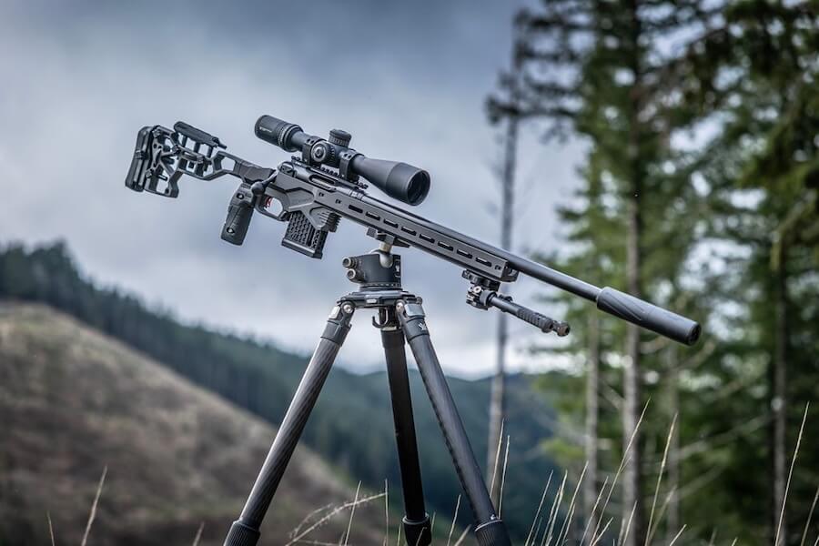 The Model 110 Elite Precision 22 LR in the woods.