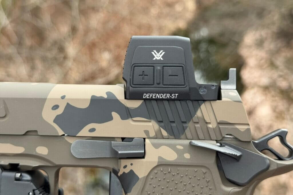 Deep DPP optic cut on Stealth Arms Platypus with Vortex Defender-ST Enclosed red dot