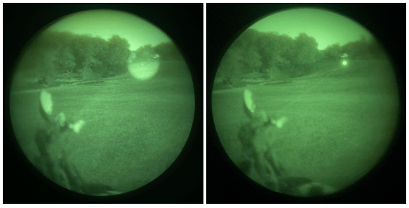 Holosun IRIS-3 illuminator beam comparison from wide flood to tight focused beam