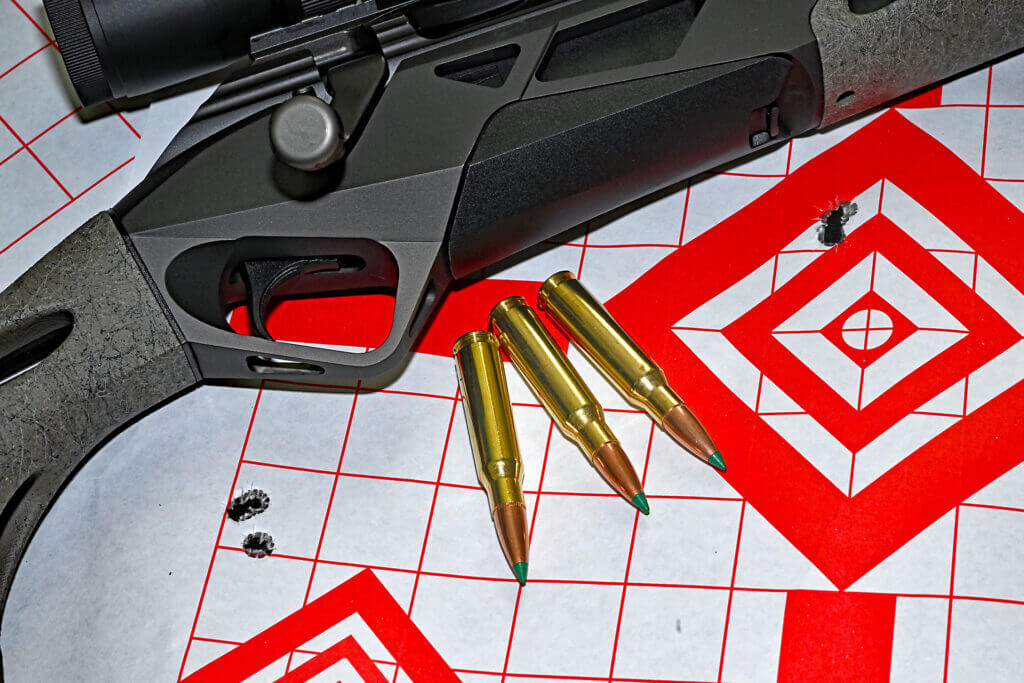 Benelli Lupo Alpha rifle target showing tight test groups and sub-MOA accuracy