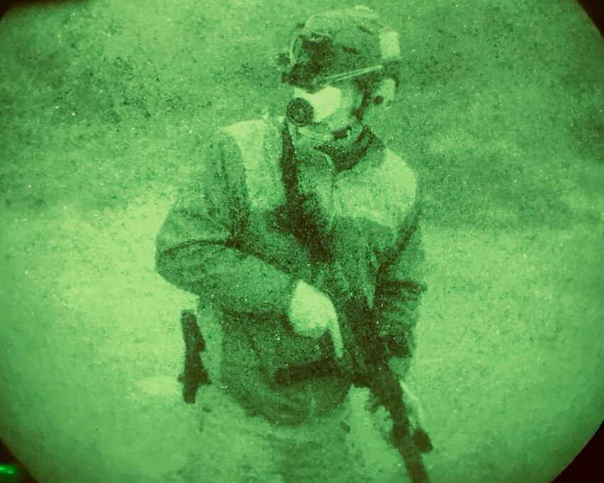 DIY budget night vision helmet rig with surplus Rhino mount and Sionyx camera