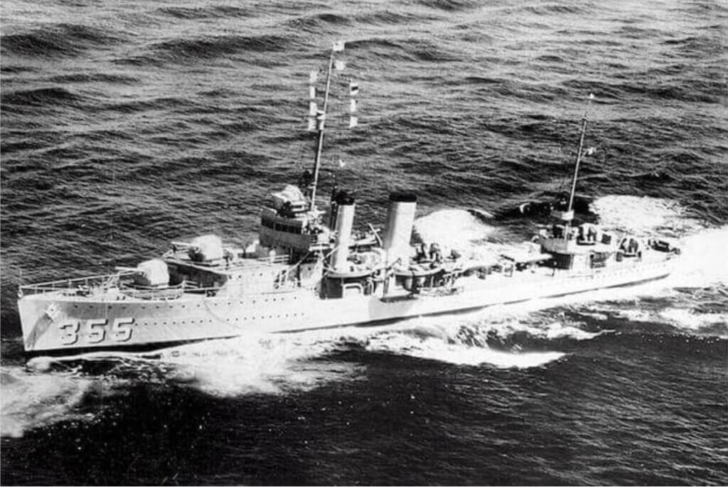 USS Aylwin joining Bull Halsey’s task force after escaping Pearl Harbor under Ensign Stanley Caplan