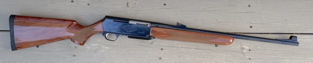 Browning BAR Mk II Safari semi-auto hunting rifle with classic humpback receiver and polished blue finish