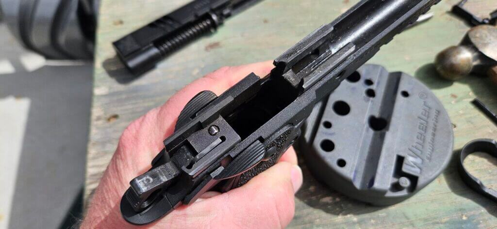 Thumb safety and Series 80 firing pin block on the EAA Witness2311 CMXX