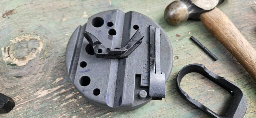 Deactivated grip safety and replaceable sear spring on the EAA Witness2311 CMXX