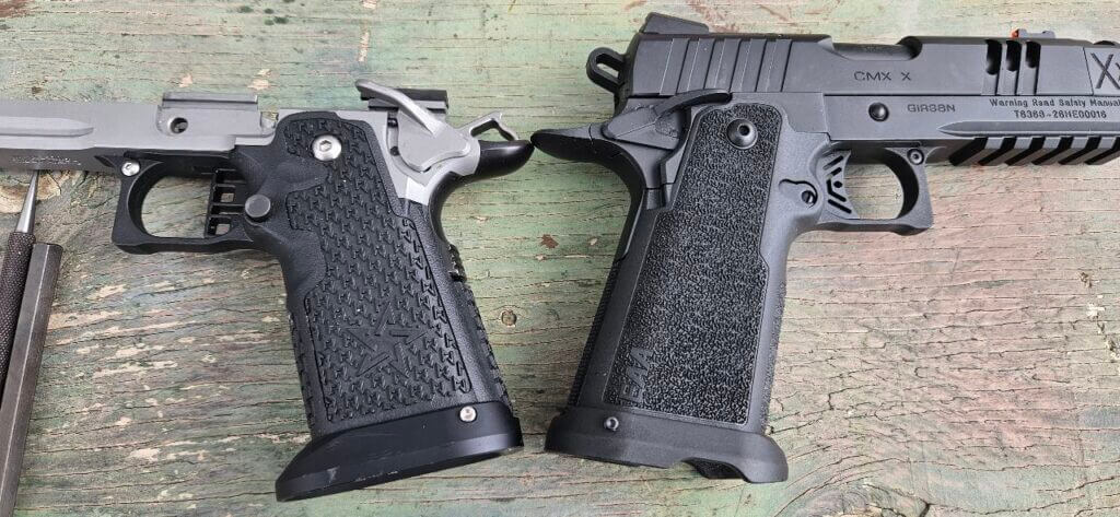 EAA Witness2311 CMXX grip size comparison against a Staccato C2 style compact 2011