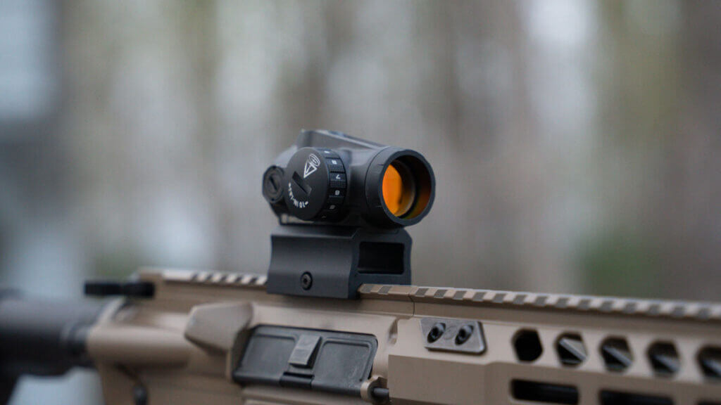 SIG Sauer Romeo MSR Gen II 2 MOA red dot mounted on the SIG M400 Forge rifle