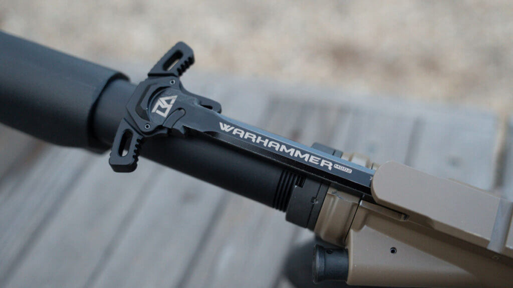 Breek Arms Warhammer ambidextrous charging handle on the SIG Sauer M400 Forge