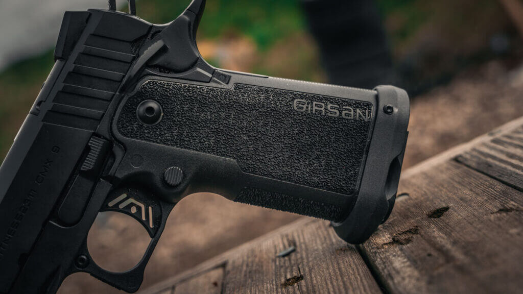 Rear view of the EAA Witness2311 CMXX showing there is no functional grip safety