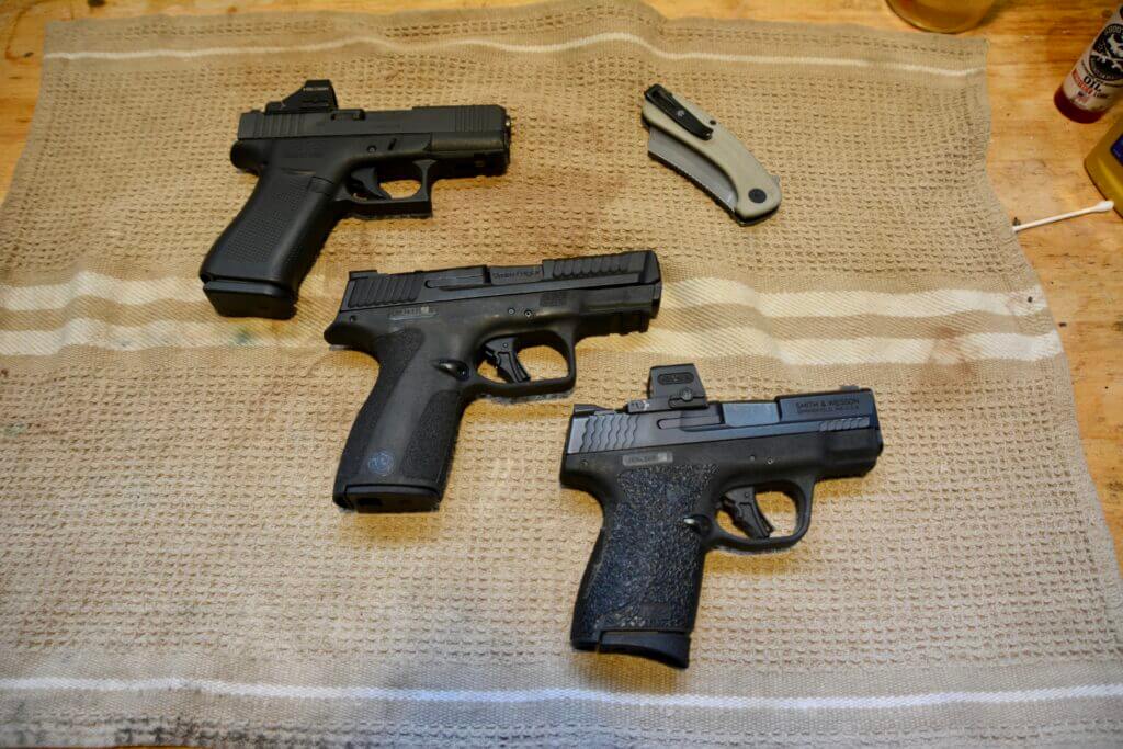 Top left to Bottom Right: Glock 43X, Shield X, Shield PLus