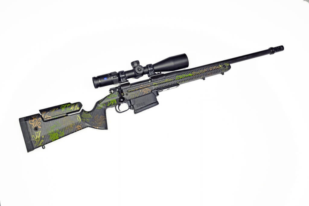 Geissele King Hunter 7mm Backcountry rifle with Zeiss Conquest scope showing full rifle profile