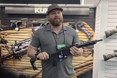 Springfield Armory's Heatseeker pistol in True's hands.