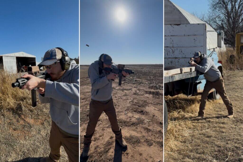 Springfield Armory SAINT Victor 9mm PDW running drills at the home range