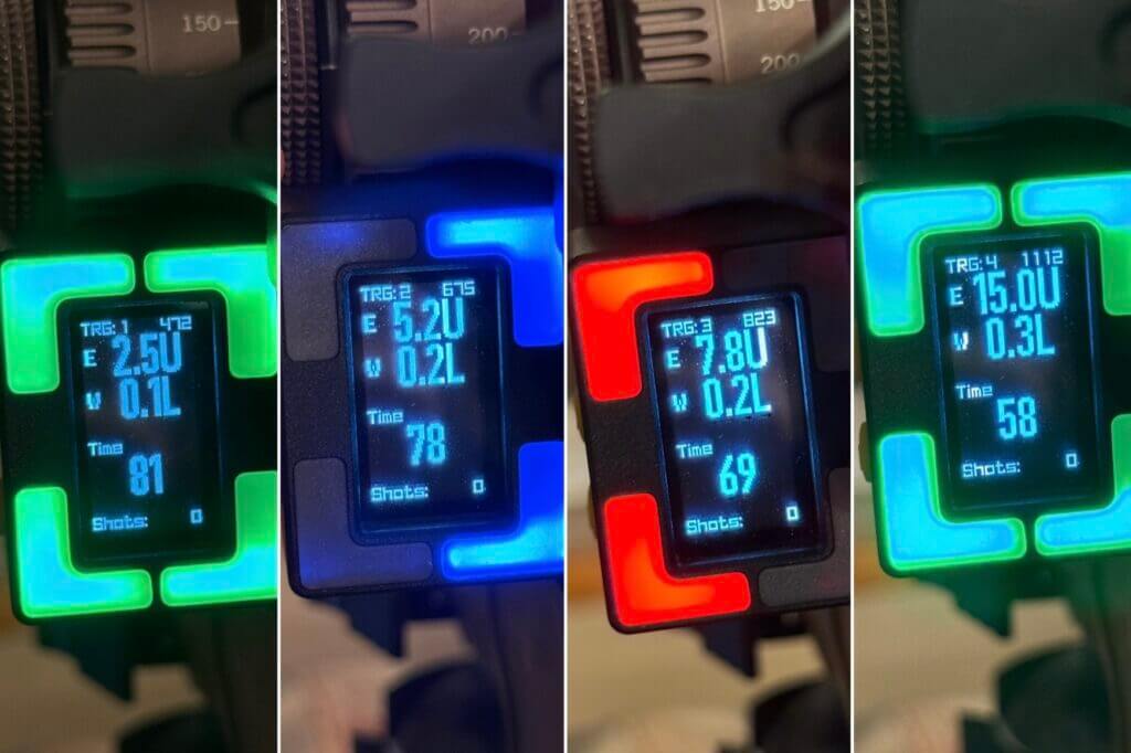 Shooters Global Pulse Pro split view displaying digital DOPE data and stage countdown timer