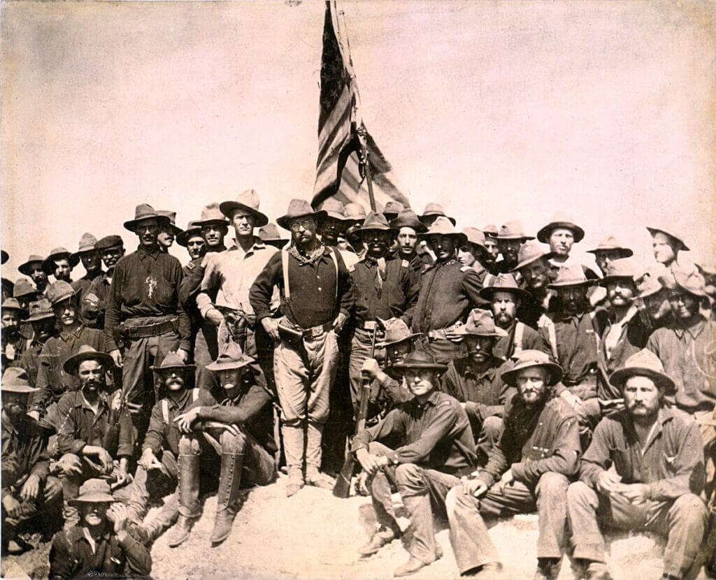 Rough Riders at San Juan Hill with Theodore Roosevelt during the Spanish American War