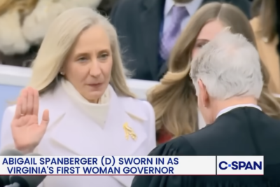 Virginia Governor getting sworn in.