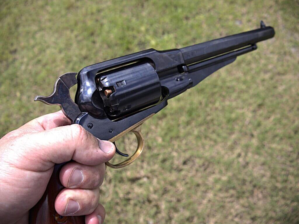 Loading an 1858 Remington New Model Army revolver with No. 10 percussion caps