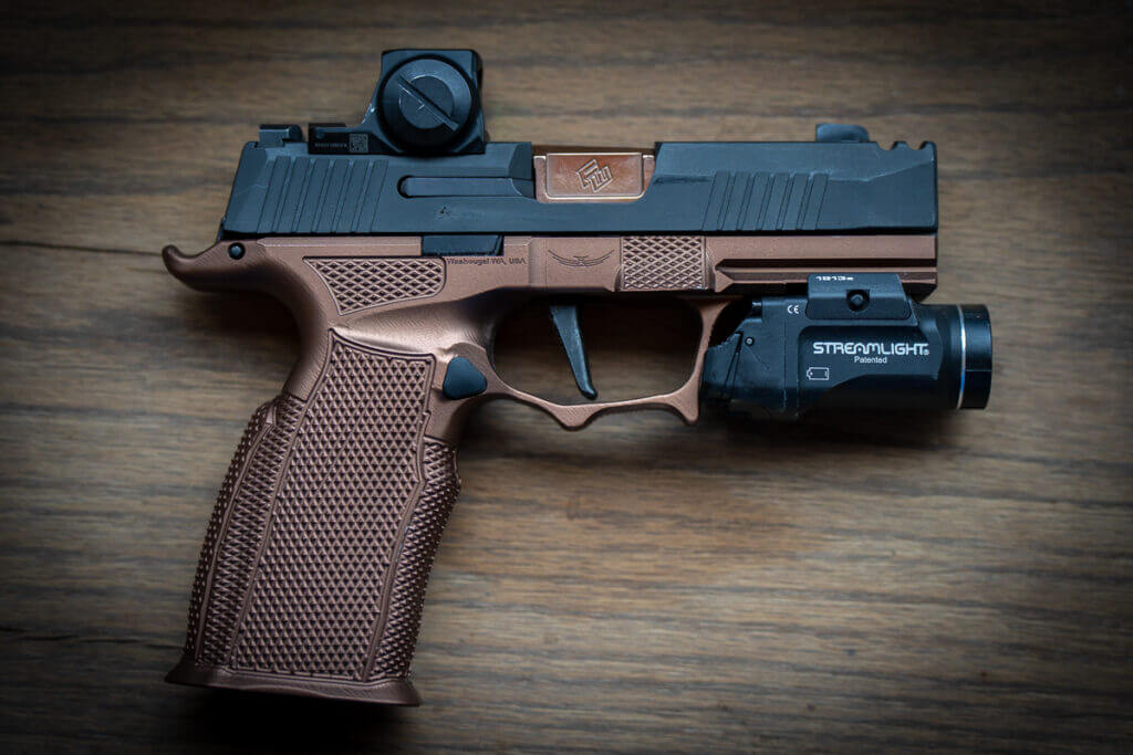 SIG P365 X-Macro with Icarus Precision grip frame for high-capacity concealed carry