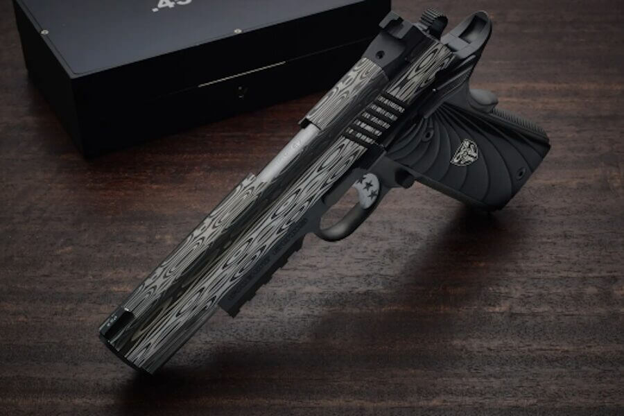 Cabot Guns: Damascus Bedside 1911 Cabot Guns: Damascus Bedside 1911