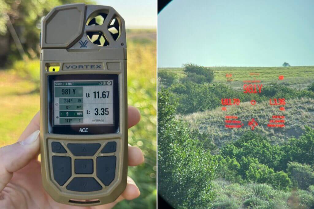 Vortex ACE and Vortex Talon HD 10K showing matched ballistic information