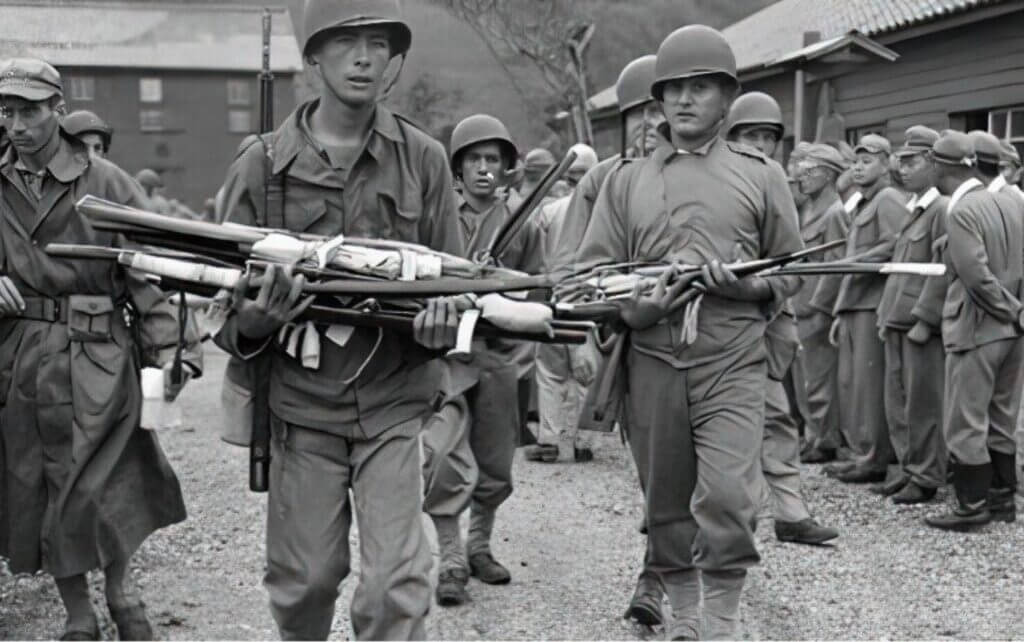 Japanese military swords like the captured blade used by LT George Cairns at Pagoda Hill