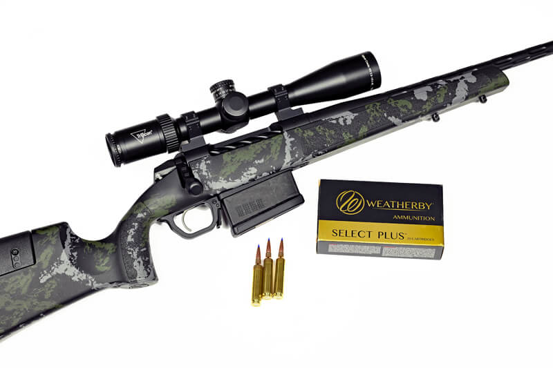 Weatherby Model 307 Range XP 2.0 rifle with 25 Wby RPM ammunition for quarter-bore cartridge testing