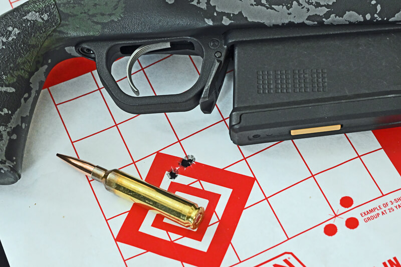 0.33-inch target group fired with 25 Wby RPM Select Plus 133-gr Berger Elite Hunter ammunition