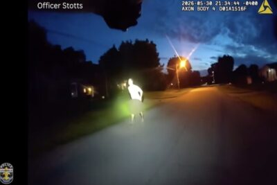 Bodycam footage from the shooting of the naked suspect.
