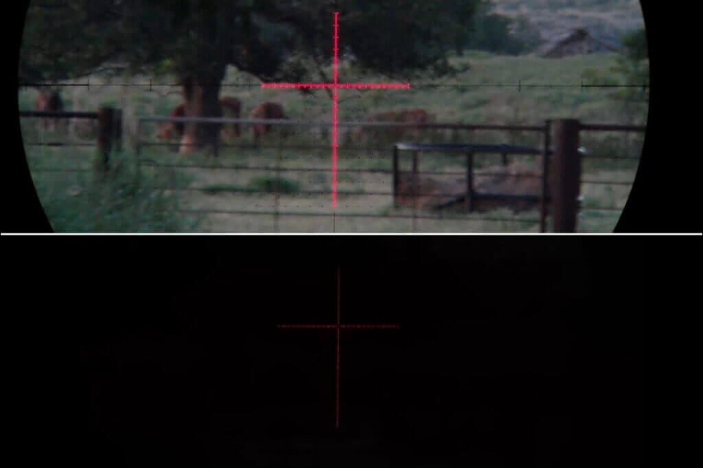 ScopeMate low-light still photo and video screenshot comparison taken 15 minutes after sunset
