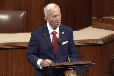 Rep. Jeff Van Drew speaks on the House floor in support of legislation to block credit card companies from tracking firearm purchases.