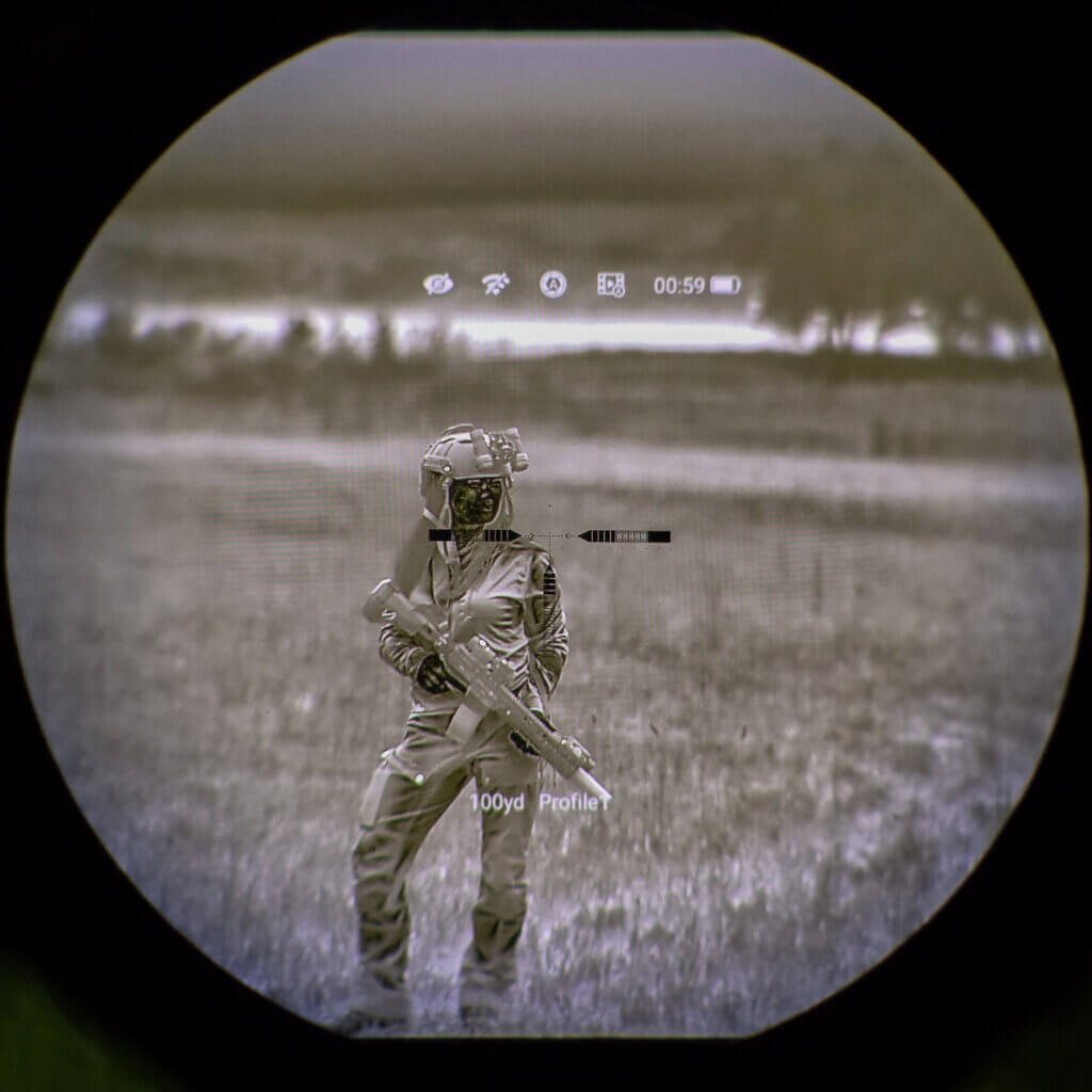ZCO ZC210 SAN-1 reticle visible at 2x behind a thermal clip-on
